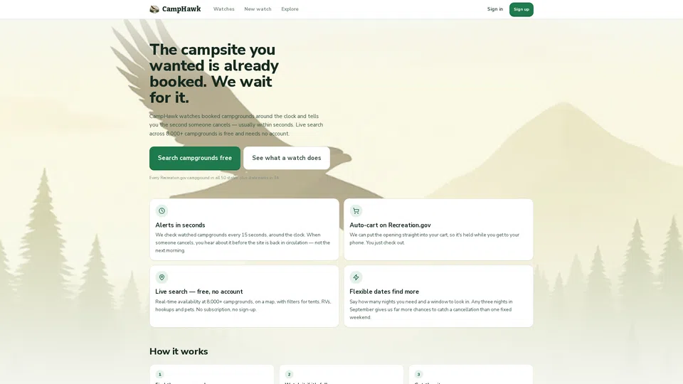 Homepage snapshot at launch