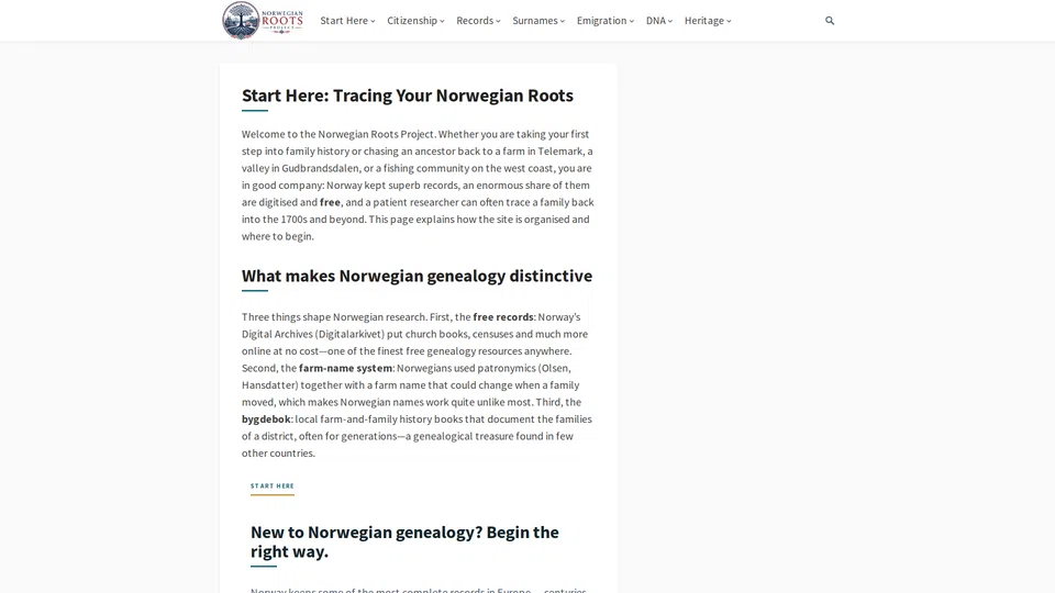 Homepage snapshot at launch