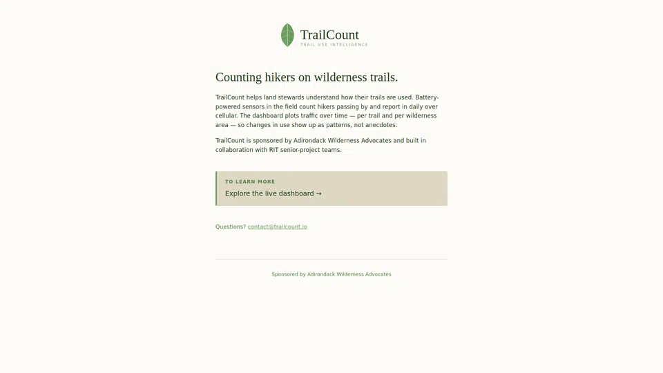 Homepage snapshot at launch