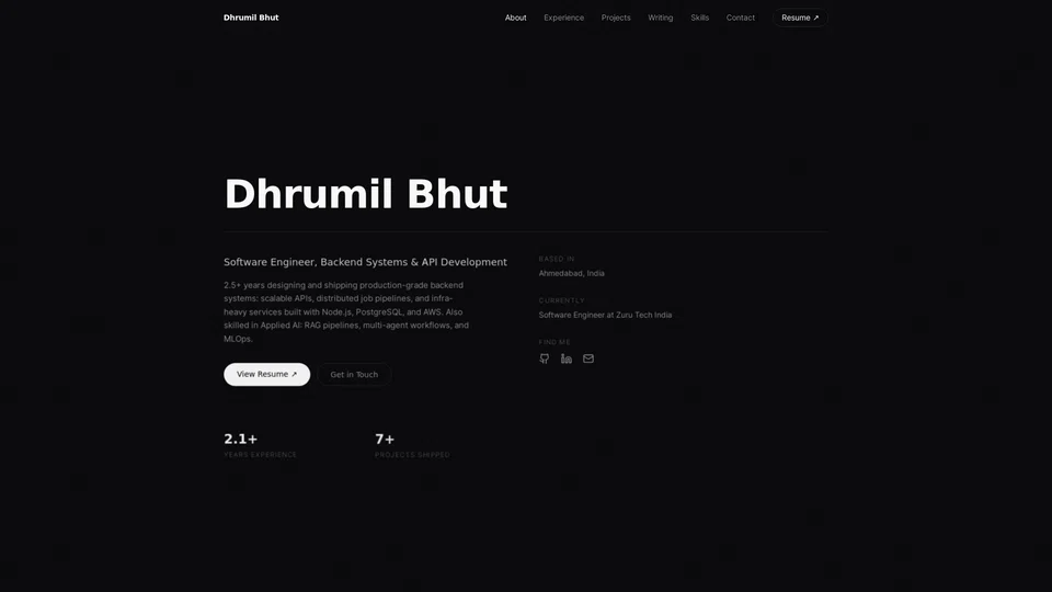 Homepage snapshot at launch