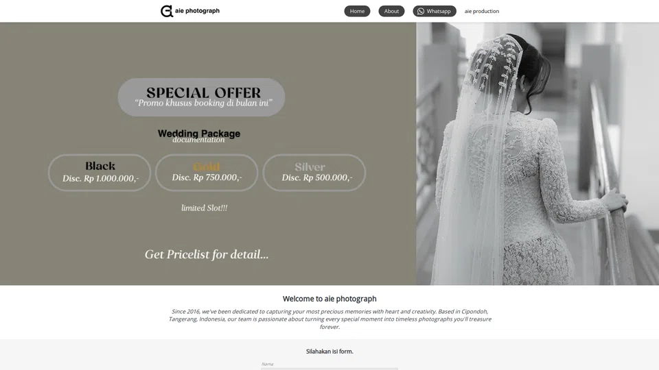 Homepage snapshot at launch