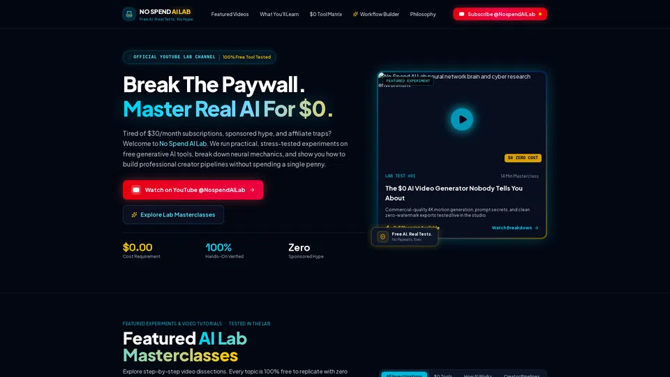 Homepage snapshot at launch