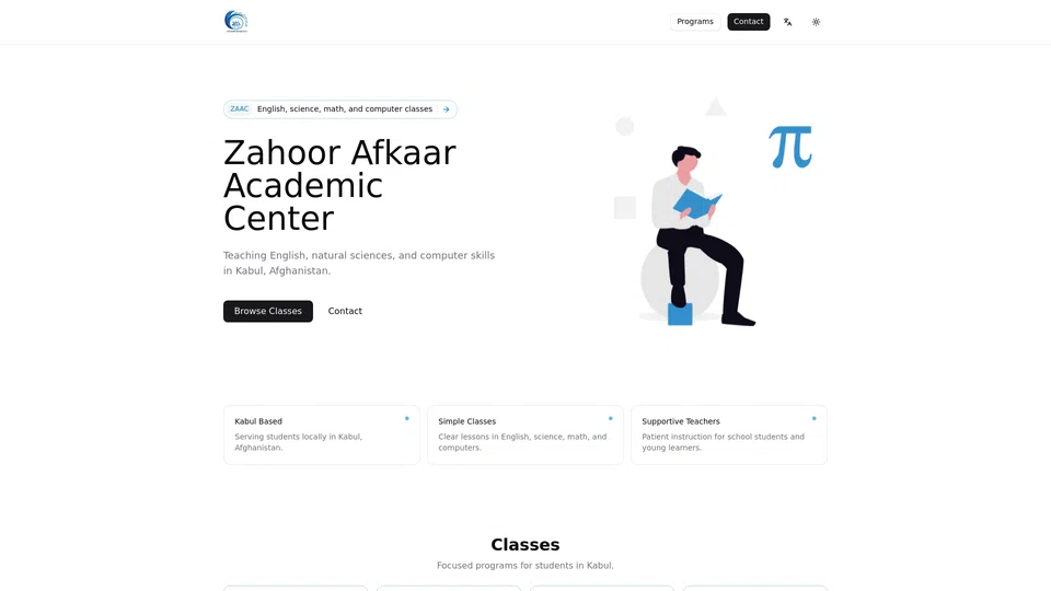 Homepage snapshot at launch