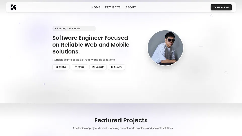 Homepage snapshot at launch