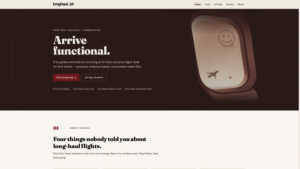 Homepage snapshot at launch