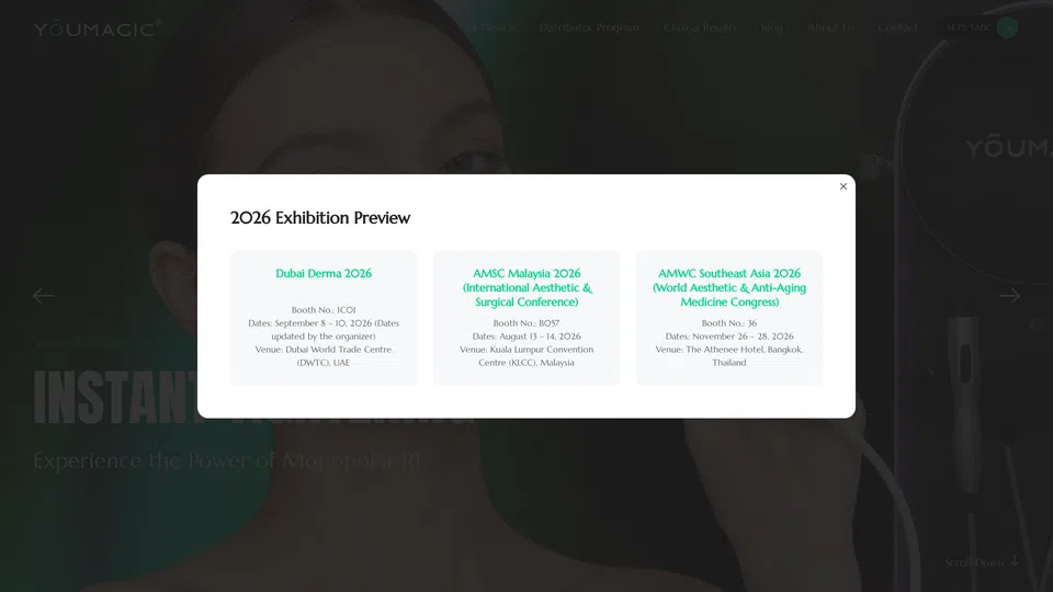Homepage snapshot at launch
