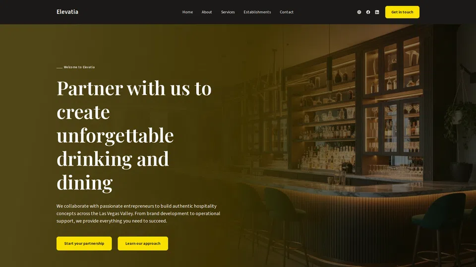 Homepage snapshot at launch