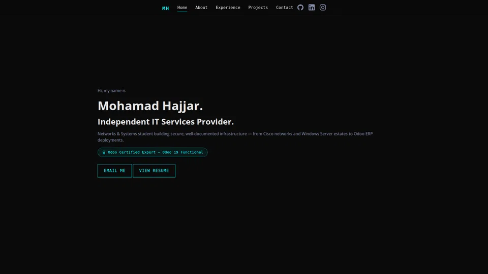 Homepage snapshot at launch