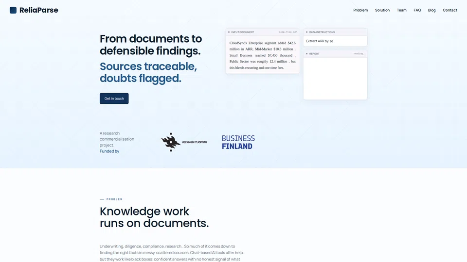Homepage snapshot at launch