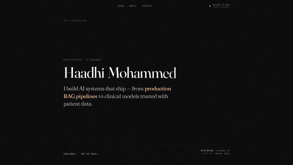 Homepage snapshot at launch