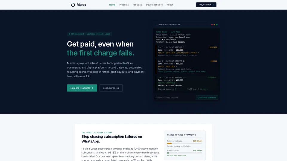 Homepage snapshot at launch