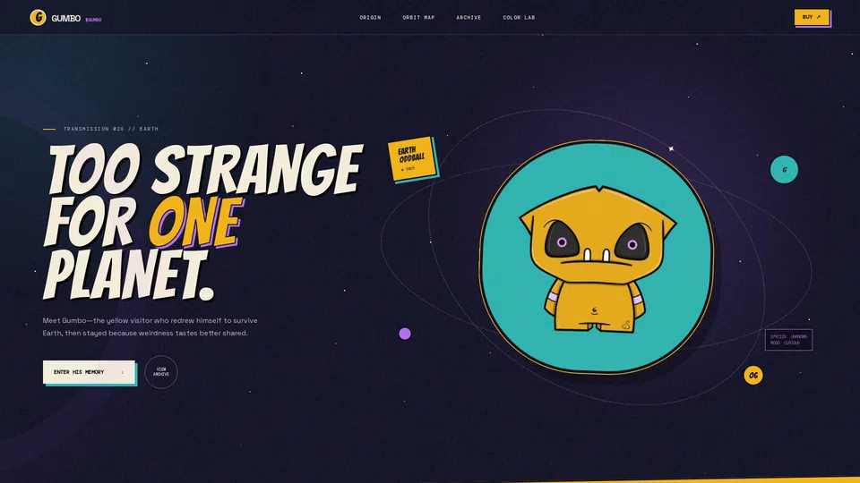 Homepage snapshot at launch