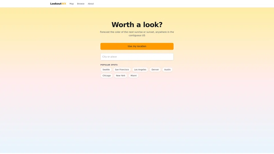 Homepage snapshot at launch