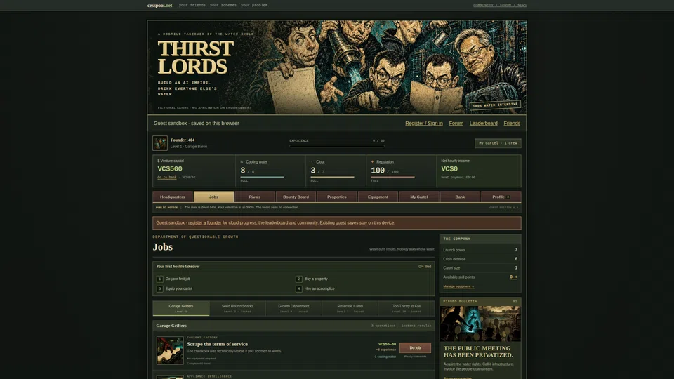 Homepage snapshot at launch
