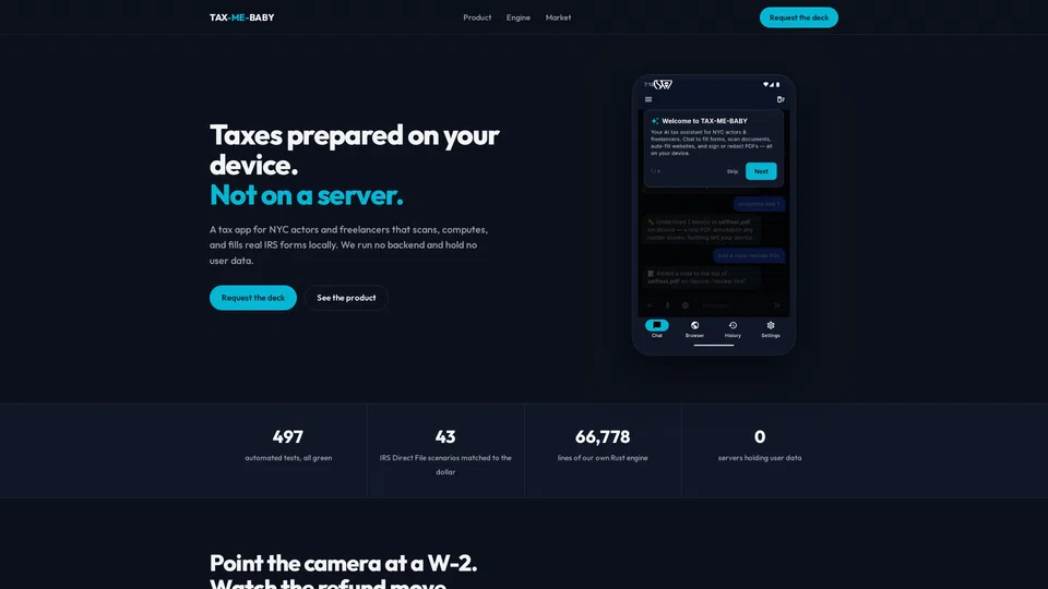 Homepage snapshot at launch