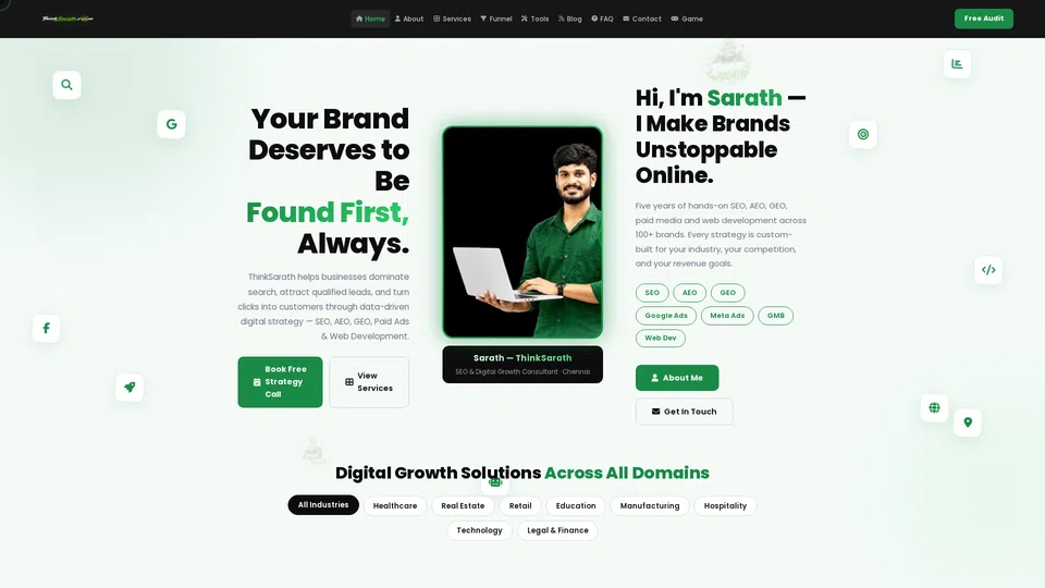 Homepage snapshot at launch