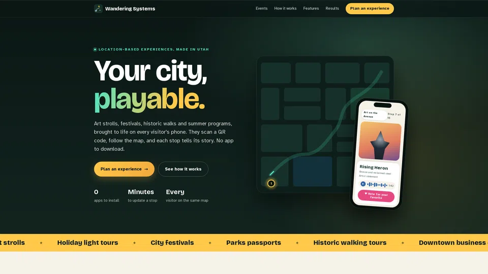 Homepage snapshot at launch