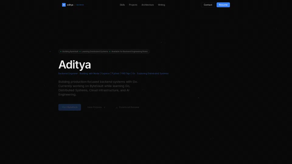 Homepage snapshot at launch