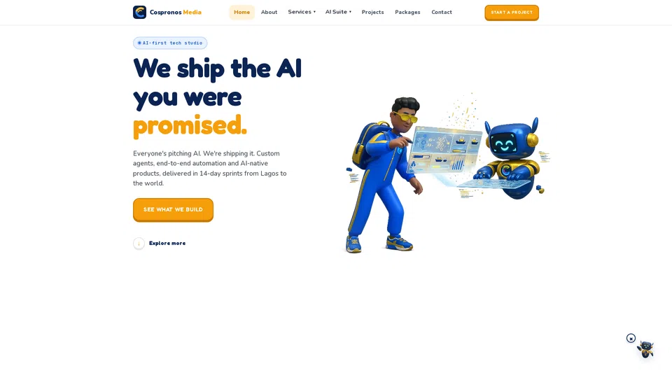 Homepage snapshot at launch