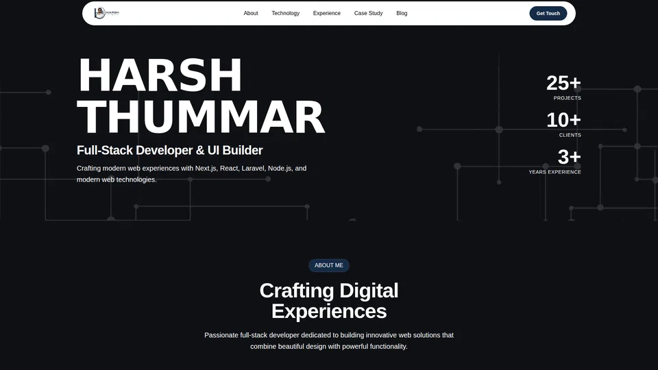 Homepage snapshot at launch