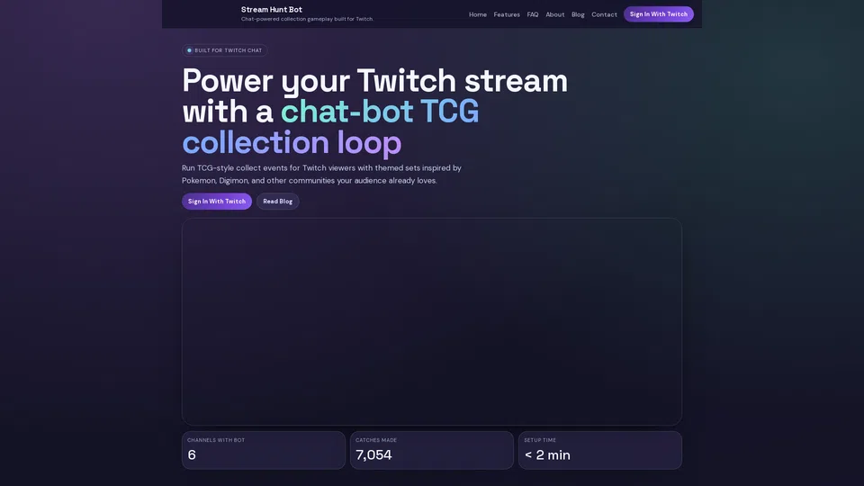 Homepage snapshot at launch