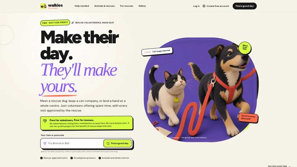 Homepage snapshot at launch