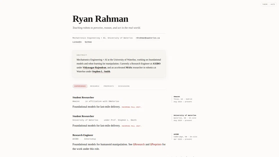 Homepage snapshot at launch