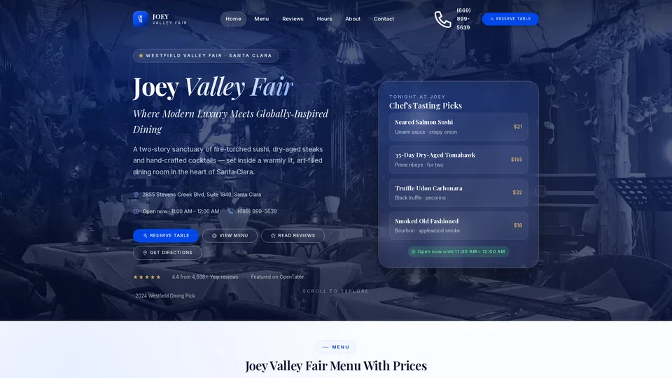 Homepage snapshot at launch