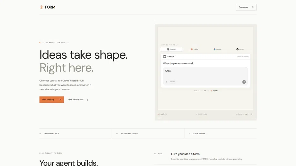 Homepage snapshot at launch