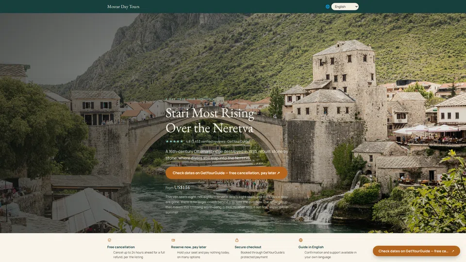 Homepage snapshot at launch