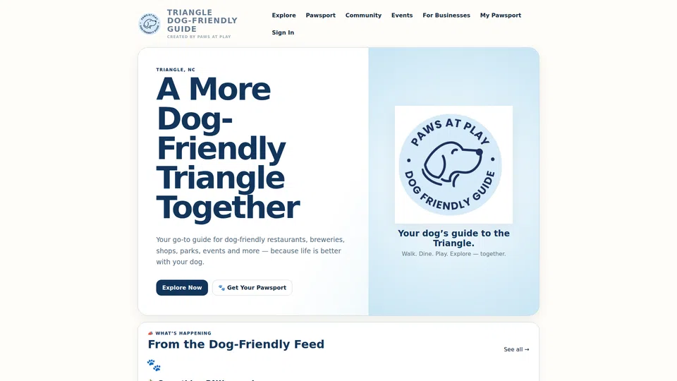 Homepage snapshot at launch