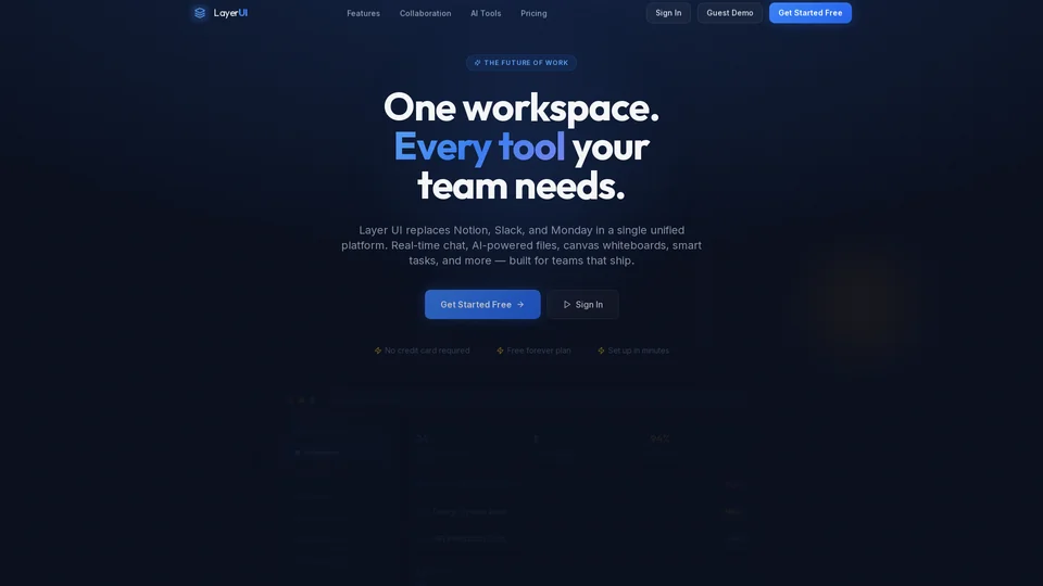 Homepage snapshot at launch