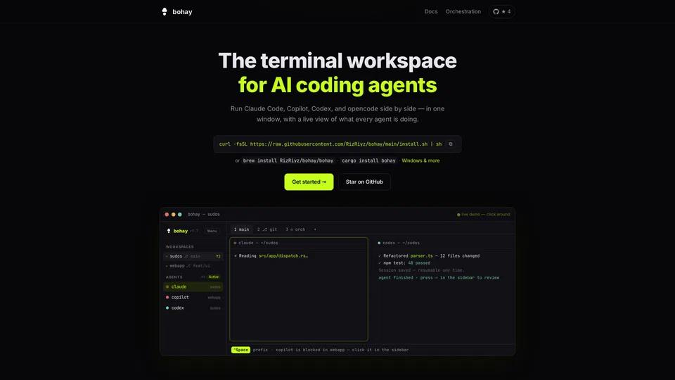 Homepage snapshot at launch