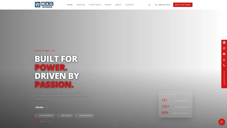 Homepage snapshot at launch