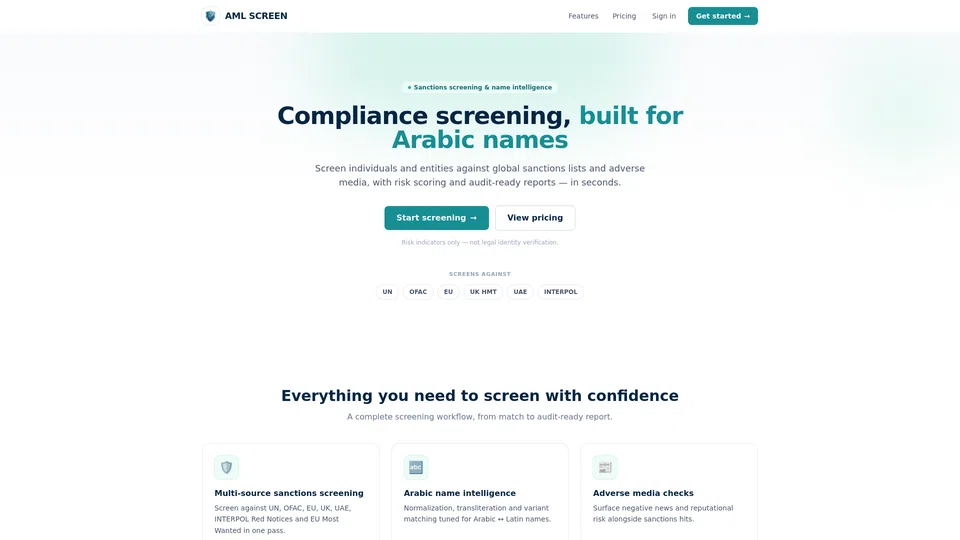 Homepage snapshot at launch