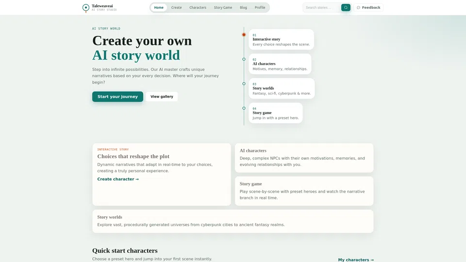 Homepage snapshot at launch