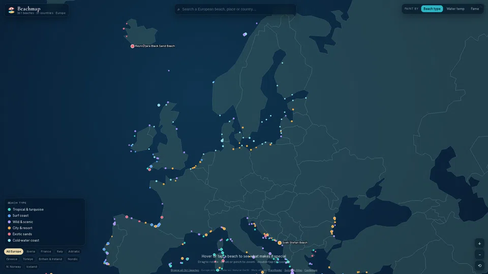 Homepage snapshot at launch