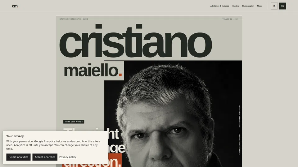 Homepage snapshot at launch