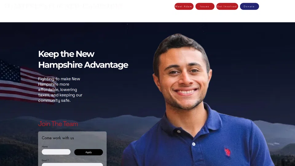 Homepage snapshot at launch