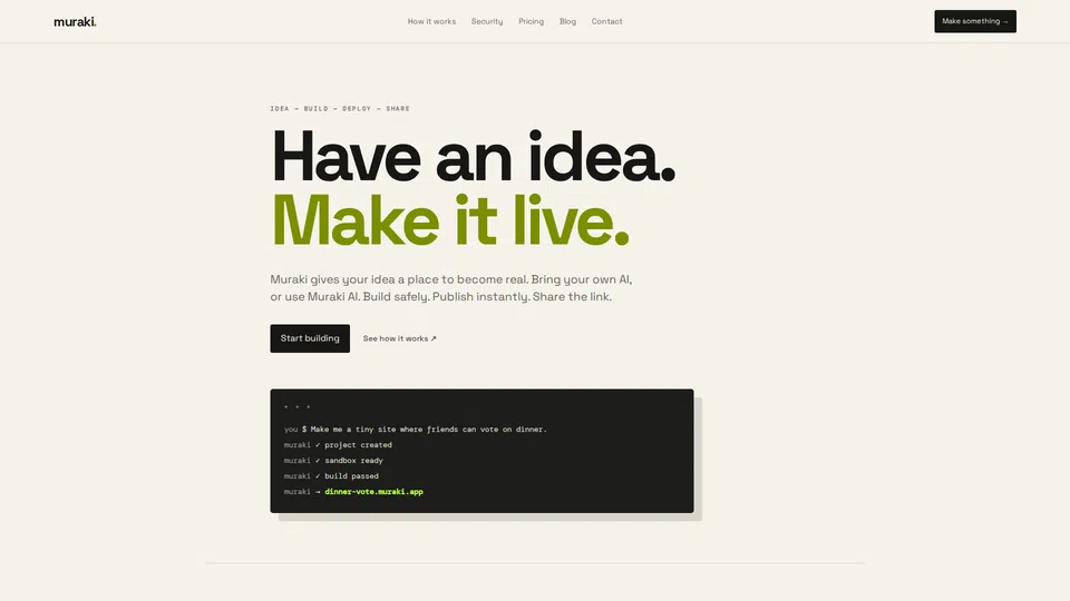 Homepage snapshot at launch