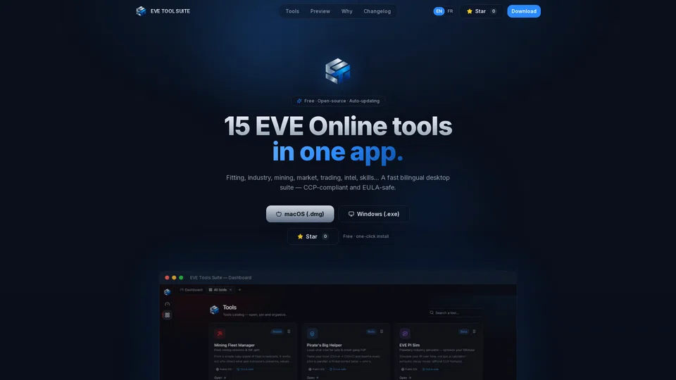 Homepage snapshot at launch