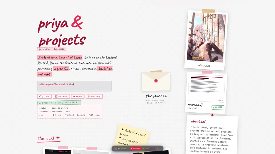 Homepage snapshot at launch