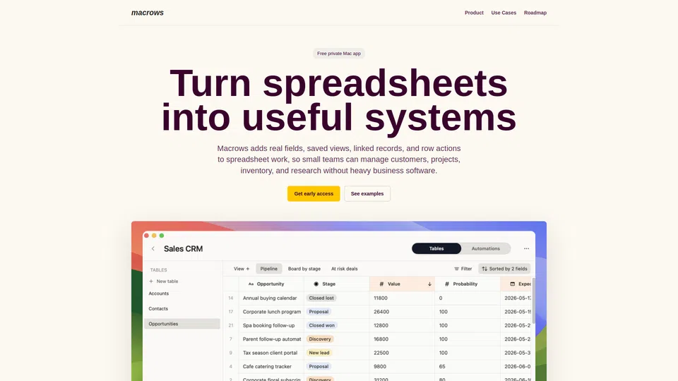 Homepage snapshot at launch