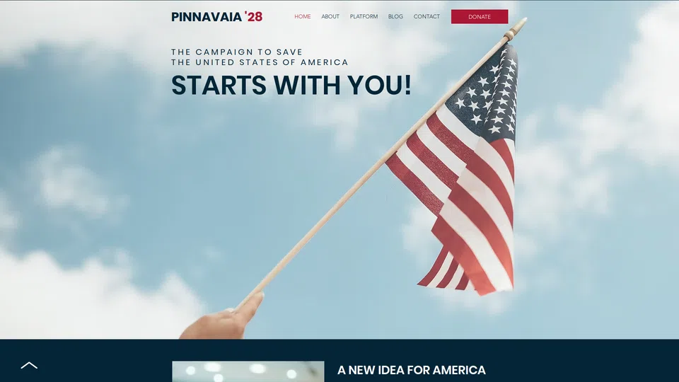Homepage snapshot at launch