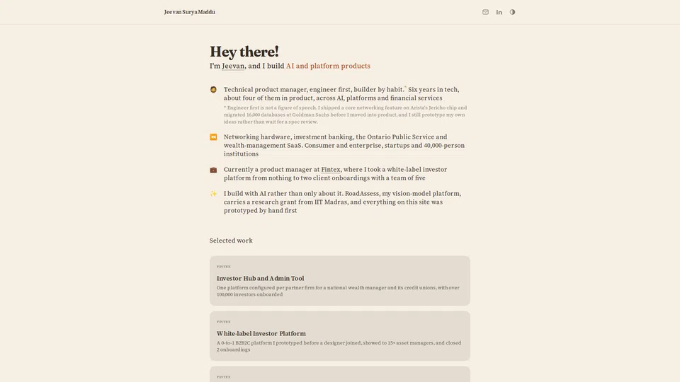 Homepage snapshot at launch