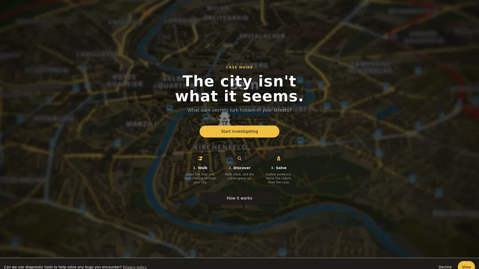 Homepage snapshot at launch
