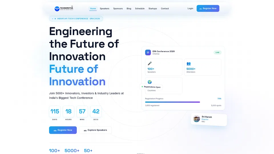 Homepage snapshot at launch