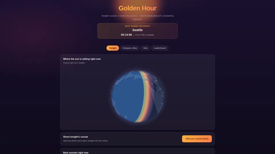 Homepage snapshot at launch