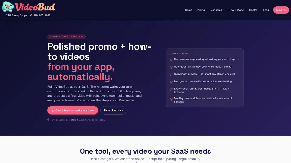 Homepage snapshot at launch