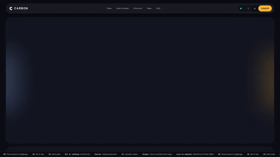 Homepage snapshot at launch